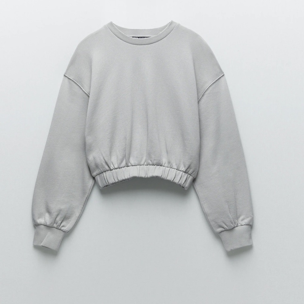 ZARA BNWT Plush Sweatshirt + Shorts 2pc Coord Set - Picture 2 of 3